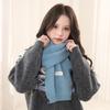 Classic Solid Color Long Label Knitted Yarn Scarf For Women'S Autumn And Winter Korean Style Versatile Warm And Thick Student Scarf For Couples