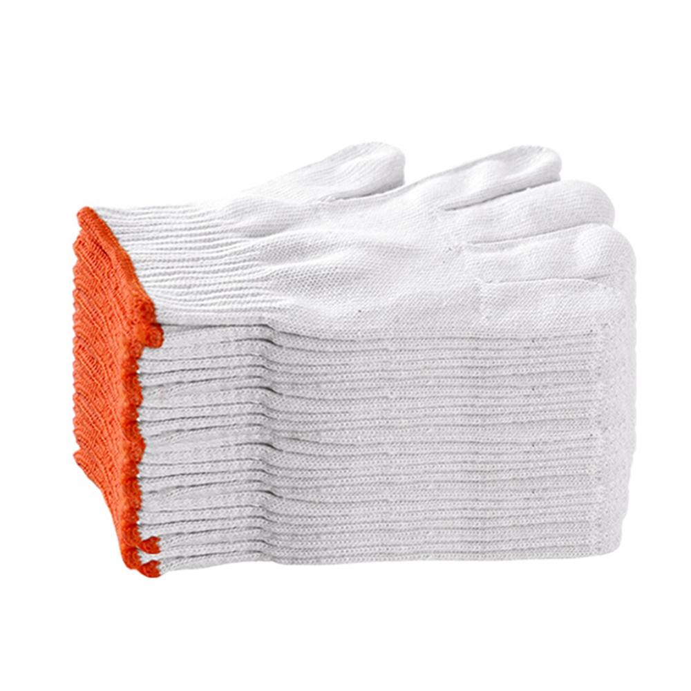 12 Pairs Safety Work Gloves Wear Resistant Cotton Protective Gloves for Construction Maintenance