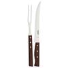 Tramontina Wooden Handle Carving Fork & Knife, Traditional Set of 2, Natural Wood, Made In Brazil, 22299/012 TRAMONTINA