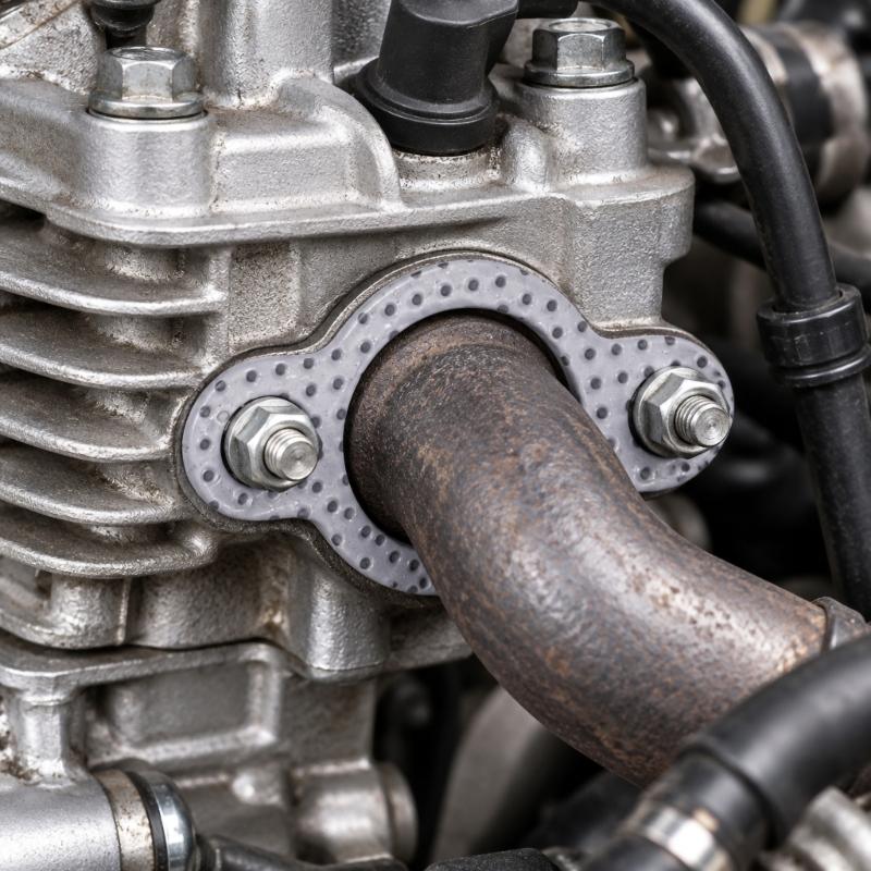 Carbon-Composite Cylinder Head Gasket Kit, Formed Center and Side Openings, Part 24 041 49-S for Engine Sealing Component Replacement