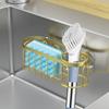 2-in-1 Sponge Holder for Kitchen Sink, Sink Caddy Kitchen Sink Organizer with 3 Suction Cups, No Drill Rustproof Sink Sponge Holder