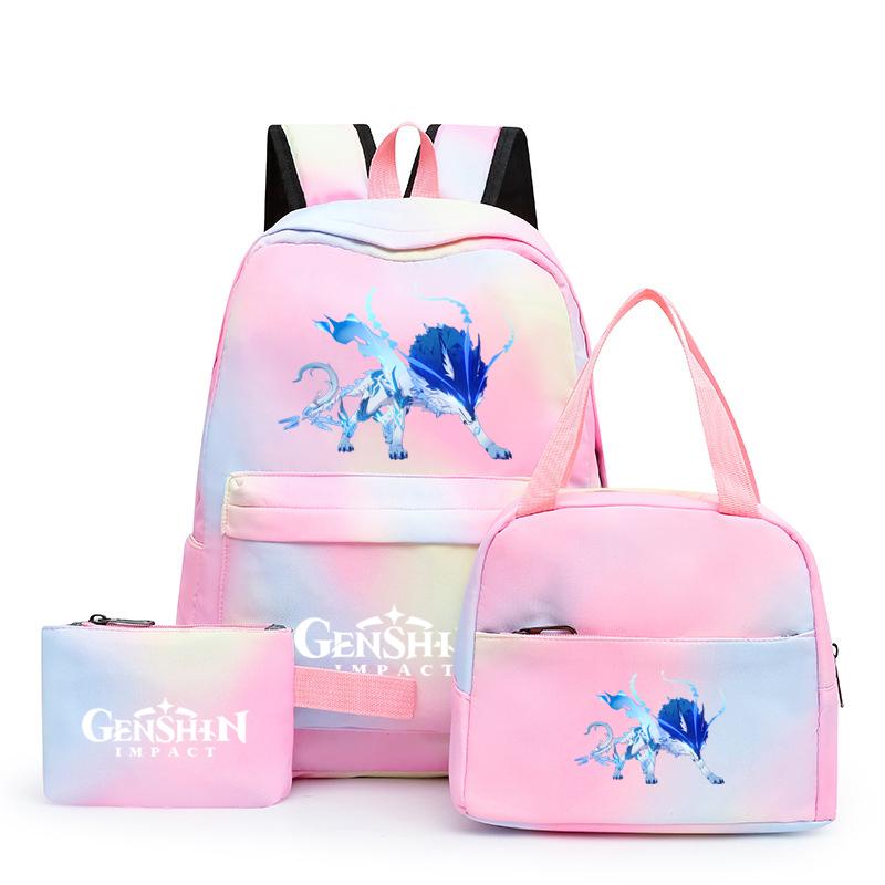 3Pcs/set Anime Girl Backpack Set School Students Kawaii Back To School Backpack Boy Children Lunch Bags Pencil Box