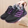 Women's Winter Faux Fur Lined Sneakers Outdoor Anti-Slip Lace Up Warm Sports Shoes Casual Lightweight Breathable Fleece Lined Running Shoes for Female