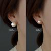 Perfectly Round Pearl Sterling Silver Stud Earrings with Colorful Retro Hong Kong Style and Big Light Bulb Design