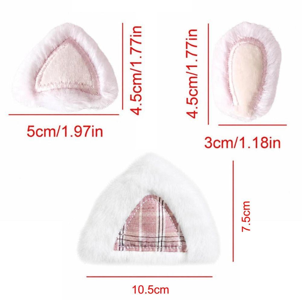 2PCS Soft Plush Plush Cat Ears Fluffy DIY Ear Appliques for Hat Headband Garment Decoration