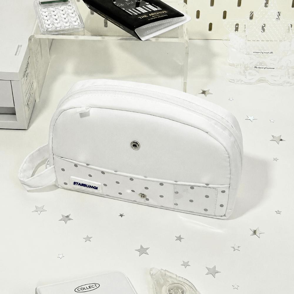 Multi-compartment Pen Bag Handheld Pencil Pouch Durable Stationery Bag Gift