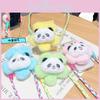 Playful Cartoon Plush Flower Panda Mobile Phone Accessory Colorful Keychain Holder