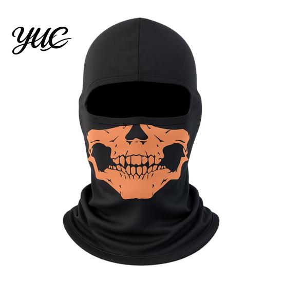 Skull Print Riding Mask Neck Gaiter Balaclava, UV Protection Full Face Mask, Breathable Quick Dry Ice Silk Guard for Outdoor Cycling Motorcycle Summer