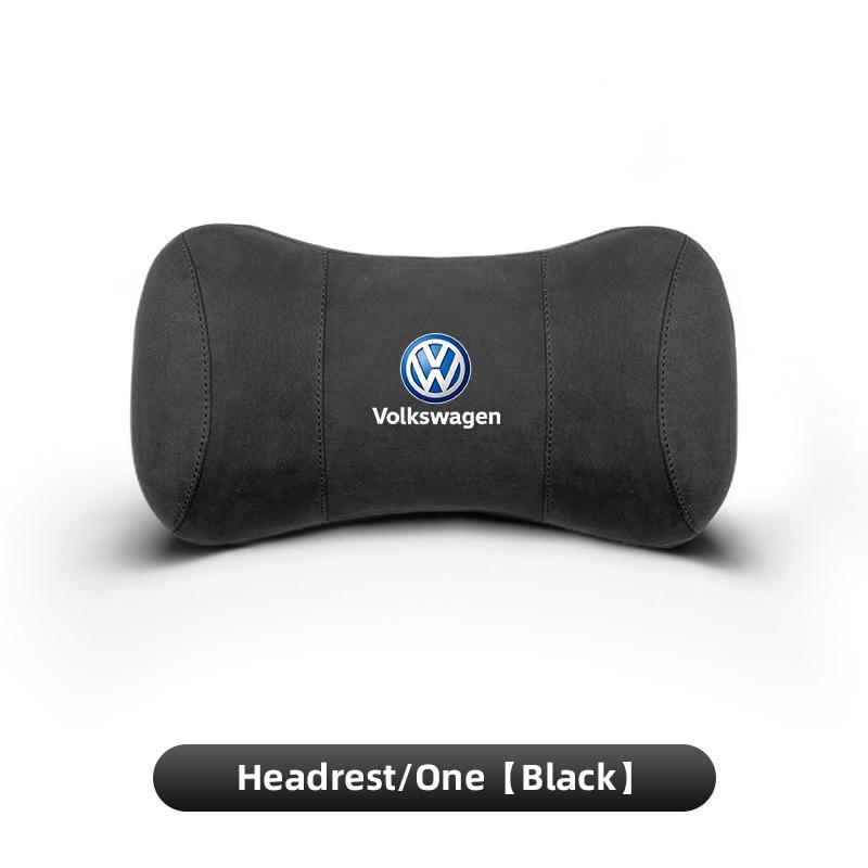 Car Seat Safety Headrest Pad Auto Emblem Neck Pillow For VW Golf Polo Tiguan Touran Jetta Passat CC T5 GTI Arteon T-Cross Beetle zh2