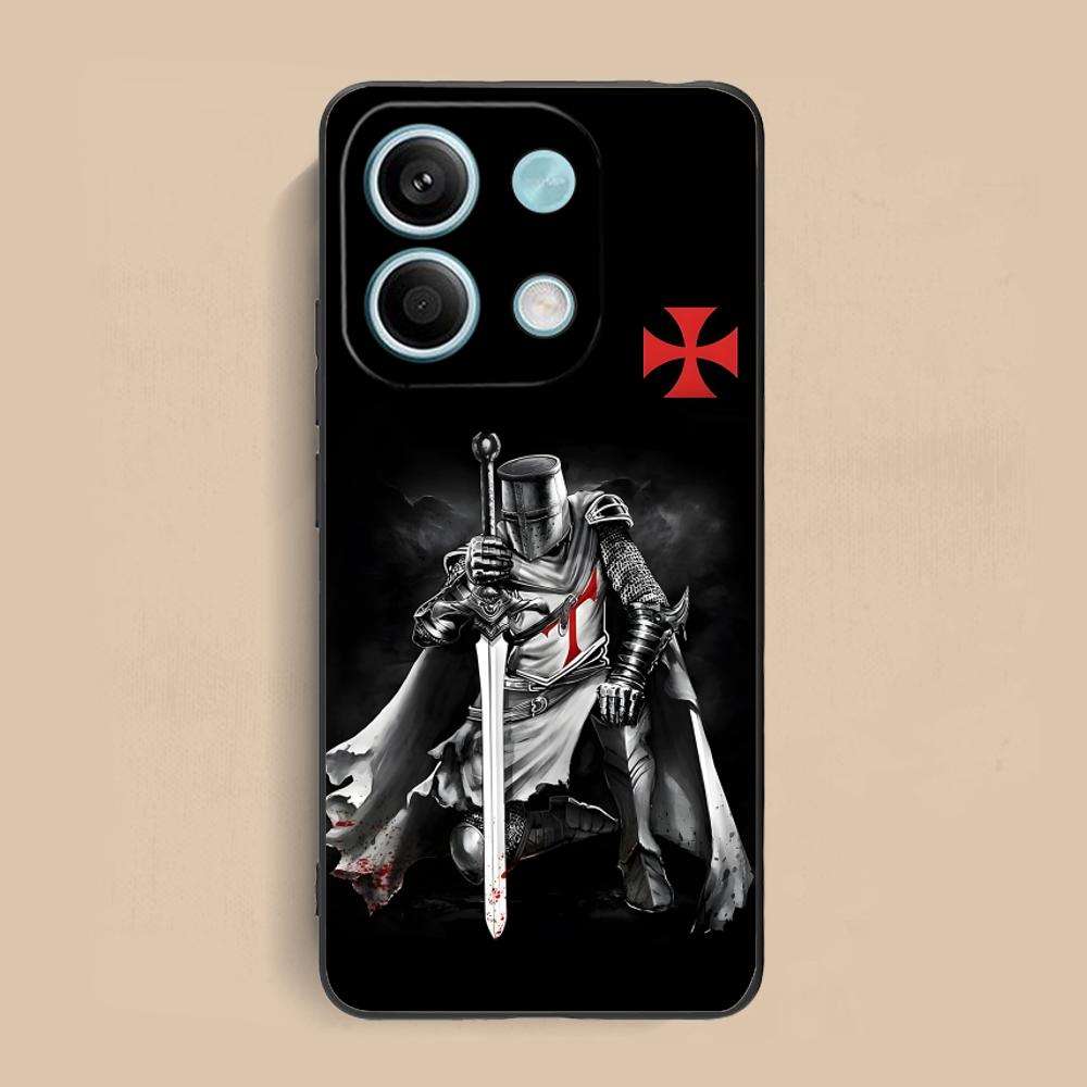 Чехол для мобильного телефона Рыцари-тамплиеры для Xiaomi Redmi Note 14 13 12 11 S Pro Plus 4G 5G Чехол с цветной печатью Красивый чехол Роскошный