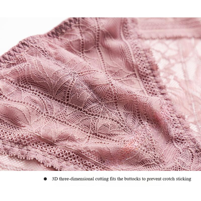 1 Pc Low Waist Sexy Lace Triangle Briefs Silky Smooth and High Elasticity Silk Home Underwear Briefs