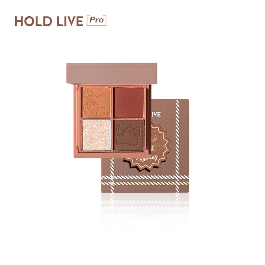 HOLD LIVE 4 Colors Eyeshadow Palette High Pigmented Glitter Matte Eyes Shadow Portable Pocket Design