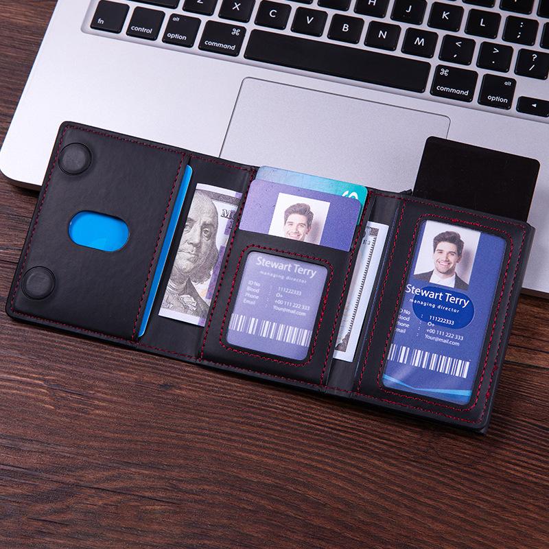 Trifold Magnetic Phone Wallet PU Leather Card Bag Magsafe Card Holder Wallet for Apple iPhone 16 15 12 13 14 Pro Max Plus Mini