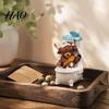 Fun Bathing Cow Figure Highland Bathroom Figurine, Resin Scottish Calf Statue, Funny Creative Animal Sculpture Farmhouse Ornament for Home Office