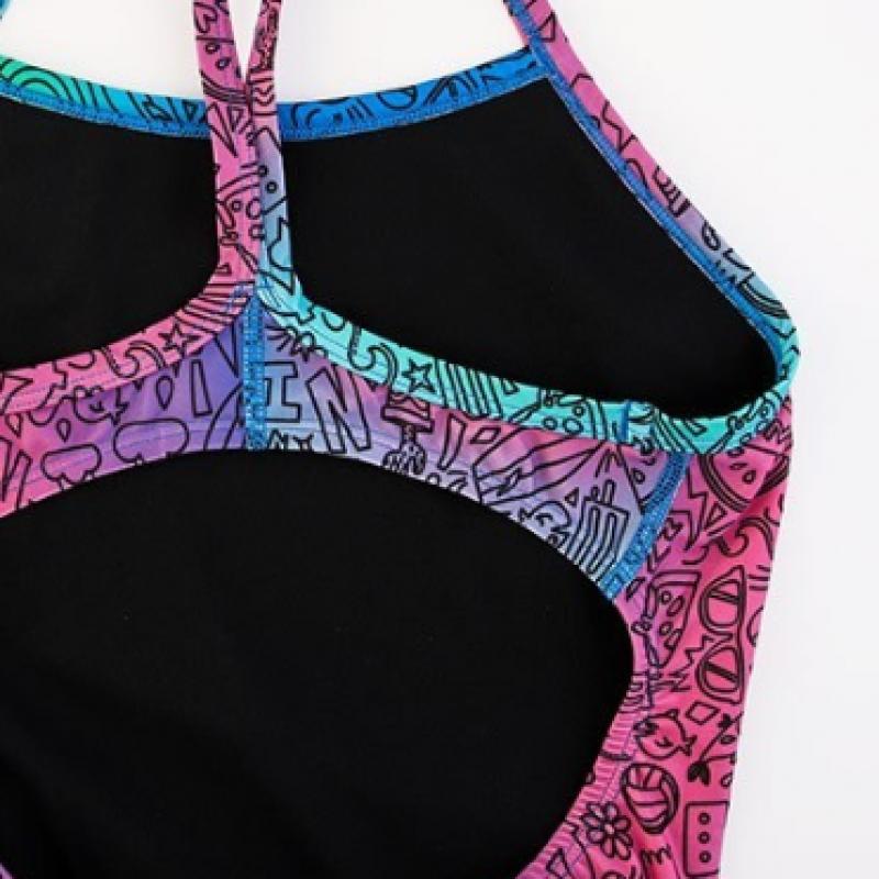 Nike Купальник женский S hydraStrong Joyful Doodle Racerback SwimSuit neSSe017 Cool Multi