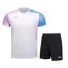 Li Ning Badminton Series, свитер с цветными блоками и V-образным вырезом, футболка с коротким рукавом, шорты со средней талией, повседневный спортивный комплект, спортивный комплект унисекс AATU023-1