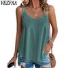 Women's Fashion Casual Summer Spring Solid Color Print Sleeveless U-Neck Blouses & Shirts