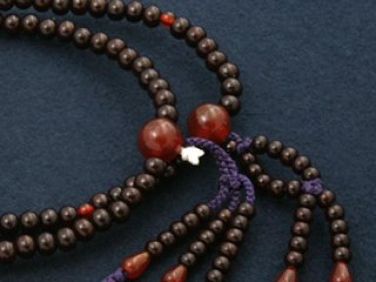 Киотский буддийский алтарь Хаяси молитвенные четки секта Нитирэн Shake 0 палисандровый агат фиолетовый темно-синий кисточка официальная церемониальная сумка Киотские молитвенные четки (Для