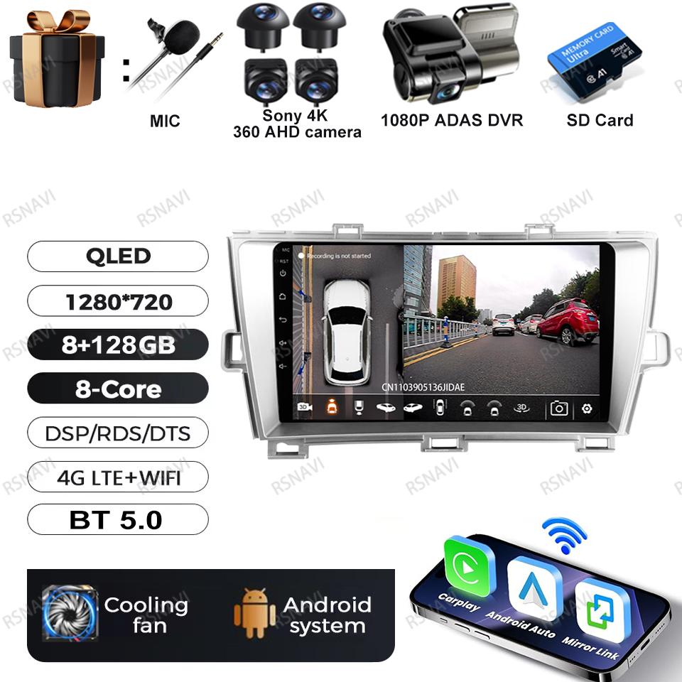 Android 16 Multimedia For Toyota Prius 2009 2010 2011 2012 2013 2015 XW30 Video Player Car Radio BT GPS Autoradio Navigation RDS