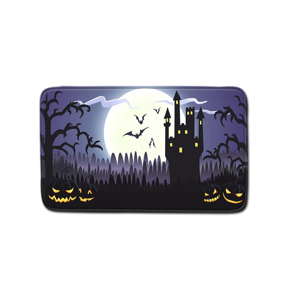 Halloween Shower Curtain Floor Mat Combination Four-Piece Set Bathroom Toilet Carpet Shower Room Foot Mat