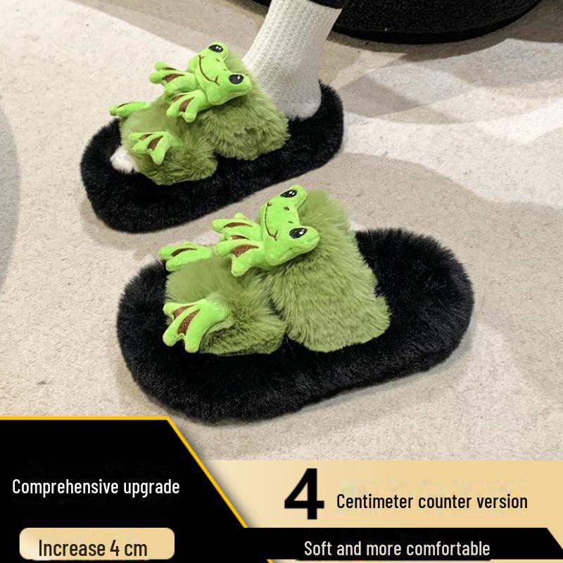 Высококачественные женские модные хлопковые тапочки с толстой подошвой Frog для лета, осени и зимы