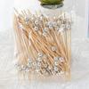 ZISIZ Gold Pearl Disposable Bamboo Fruit Picks