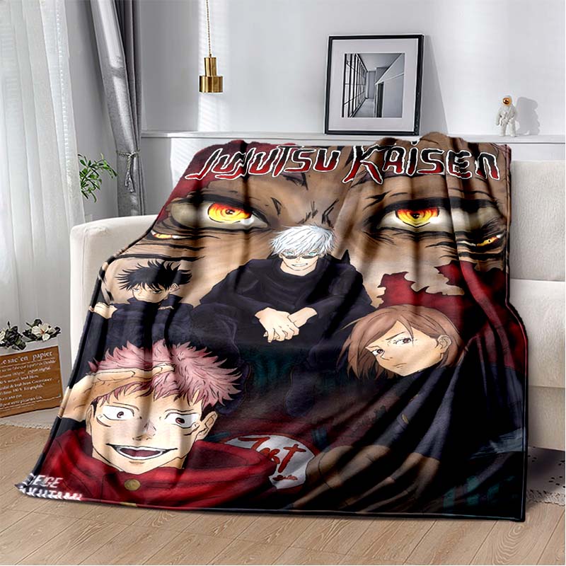 2026 newmodel Jujutsu Kaisen Anime Pattern Flannel Blanket,Multi-purpose Holiday Gift Blanket Warm And Soft Blankets All Seasons
