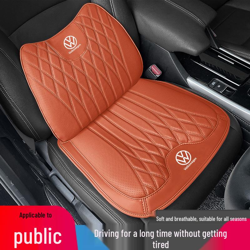 Подушка сиденья и поясничная поддержка для автомобильных сидений из кожи наппа для всех сезонов, совместима с Volkswagen Lavida, Passat, Magotan, Sagitar, Lamando L, Bora.
