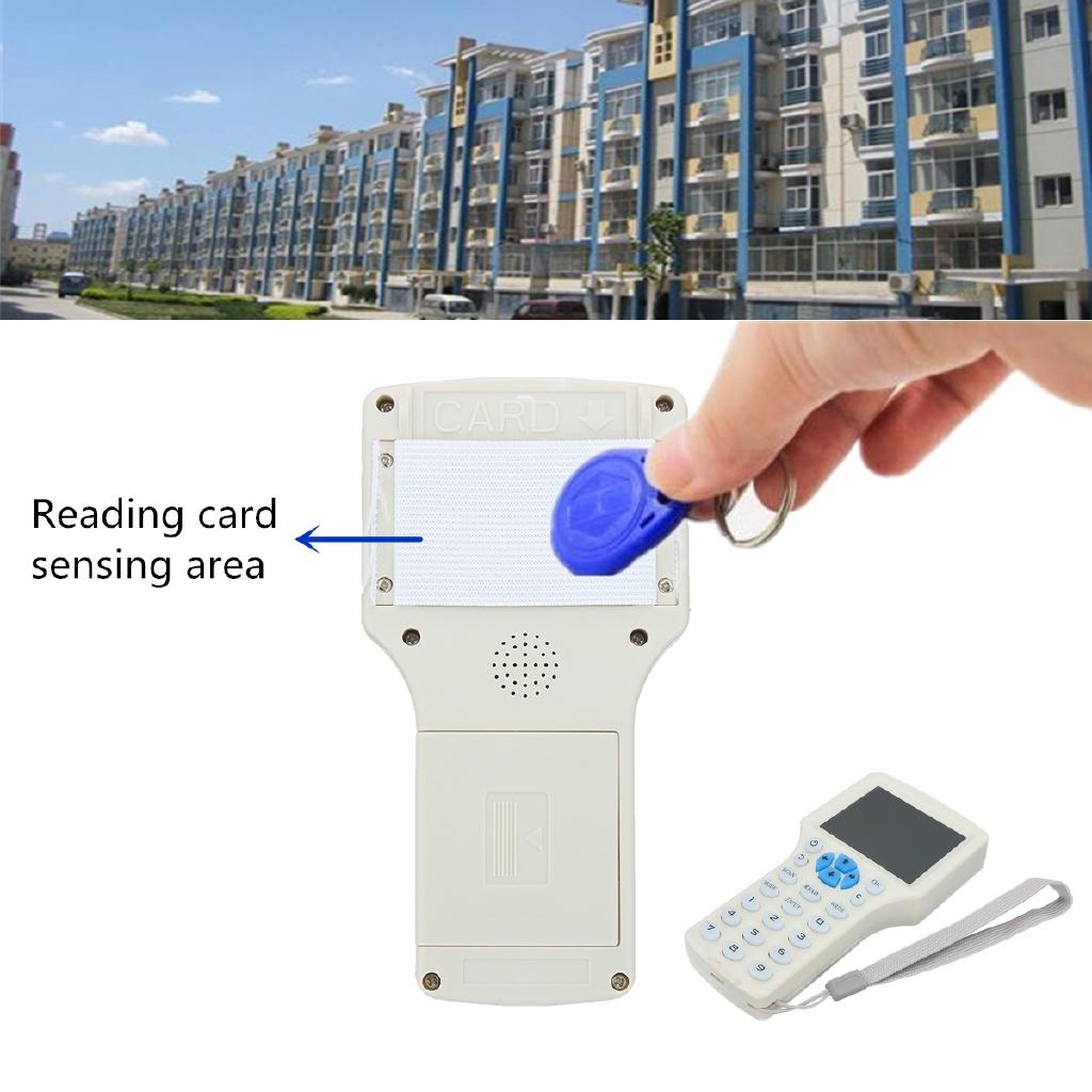 Считыватель-записыватель IC-карт с 6 брелоками и 6 картами / 10 частот RFID Копирование Зашифрованный NFC Смарт-ID 150x80x22мм