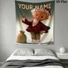 Custom Name Sandmännchen Wall Tapestry Aesthetic Wall Hanging Printed Fabric Blanket Decorative Tapestries for Bedroom Living Room Home Decor