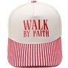 WALK BY FAITH Truck driver hat embroidered retro leopard print color matching baseball cap for men and women casual