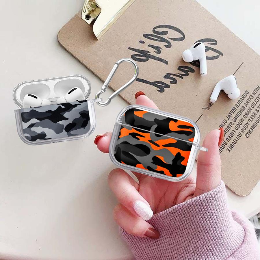 Прозрачные чехлы для наушников с камуфляжным дизайном Чехол-крышка Для Airpods Pro2 Pro3 3 4 2 1 Pro