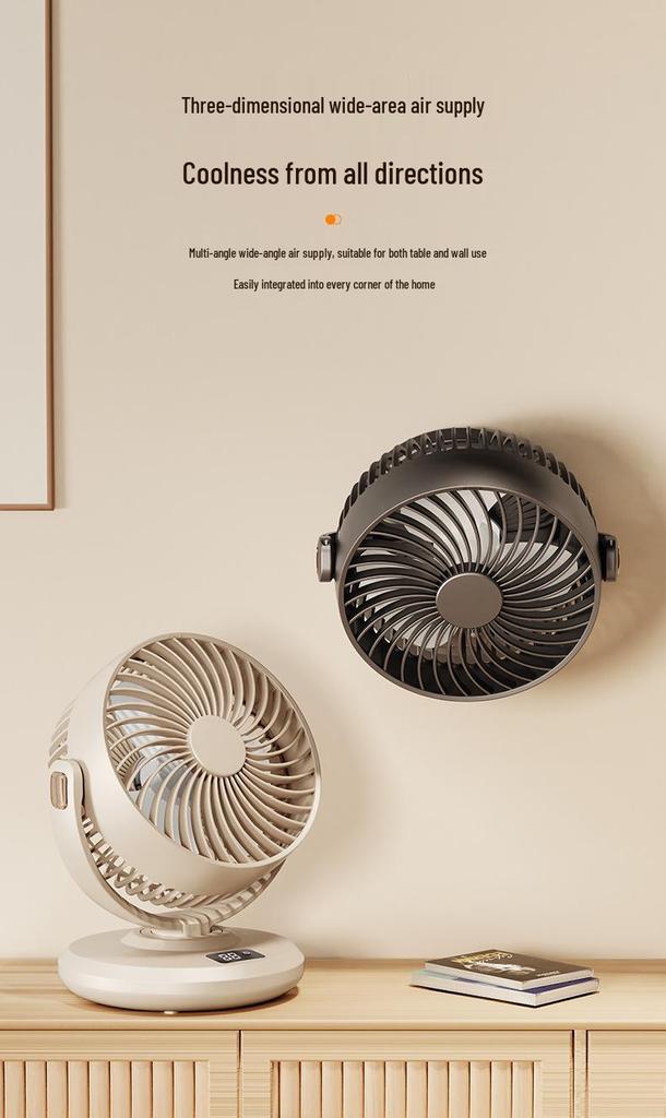 Wireless Charging Air Circulator: Household Desktop Fan with Automatic Oscillation