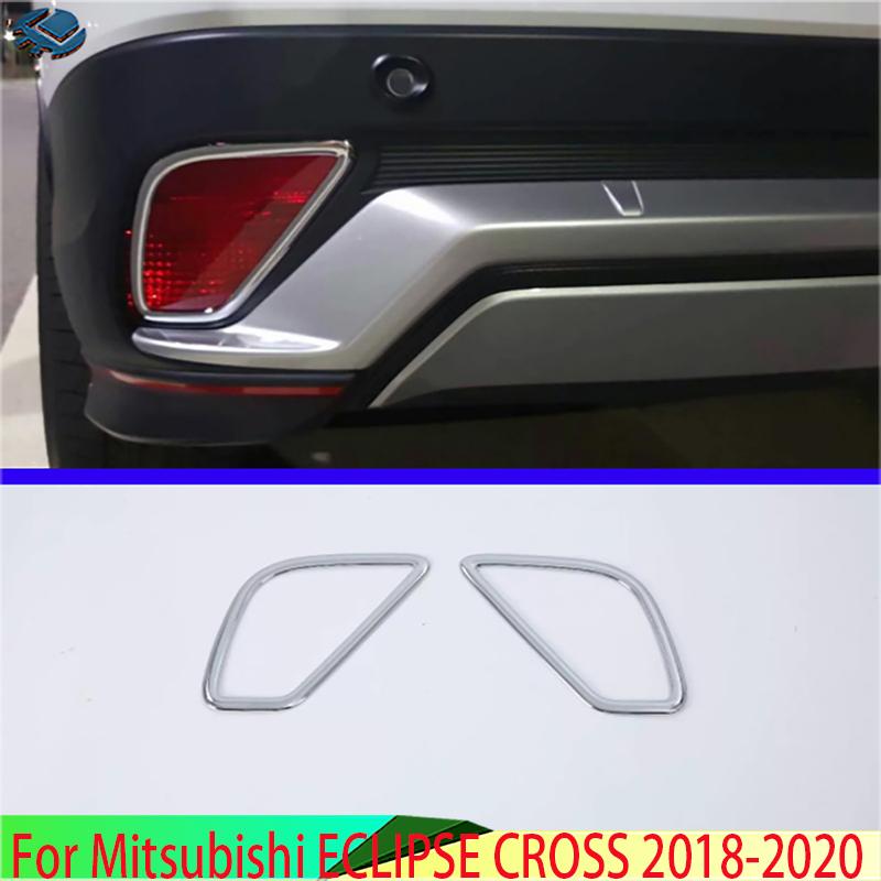 For Mitsubishi ECLIPSE CROSS 2018-2024 Car Accessories ABS Chrome Rear Reflector Fog Light Lamp Cover Trim Bezel Frame Garnish