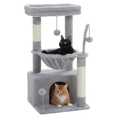 PAWZ Дорожная башня для кошек Мини-башня для кошек Кактус Маленький Низкий Стационарный Популярный Компактный Экономящий Место Гамак-царапка из пеньковой веревки Стильный Интерьер Простой