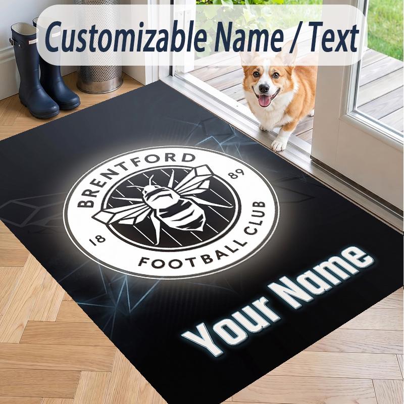 Custom Text Printed Rug Brentford Football Non Slip Floor Carpet For Home Room Decor