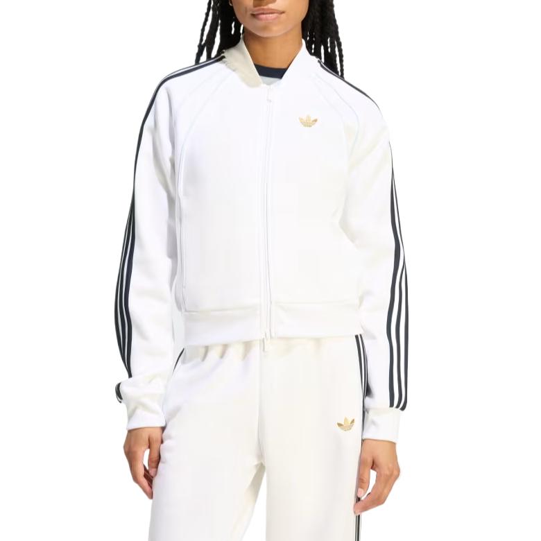 Adidas Superstar Series Solid Color Zip Long Sleeve Jacket Women jackets KD6378