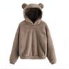 Cute Fluffy Rabbit Ears Hooded Sweater Autumn Solid Color Warm Sweater Plus Size Long-sleeved Pullove Sweatershirts