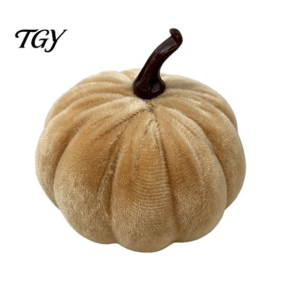 Хэллоуинские настольные композиции, Маленькое искусственное бархатное украшение-тыква, Осеннее украшение на День благодарения, Мягкие набивные фотоаксессуары для осеннего декора, Урожай