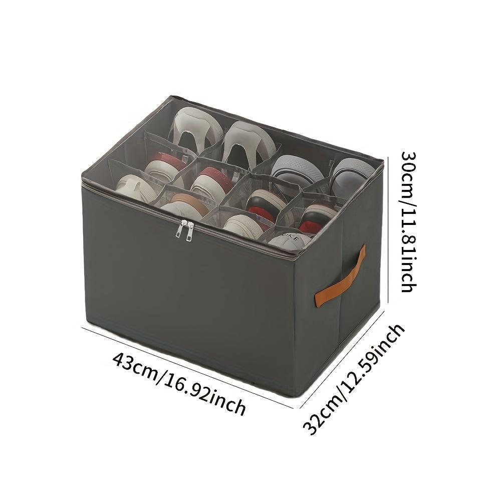 Foldable Shoe Box with Lid - Stackable, Dustproof Storage for Closet & Under-Bed. Save Space & Organize!