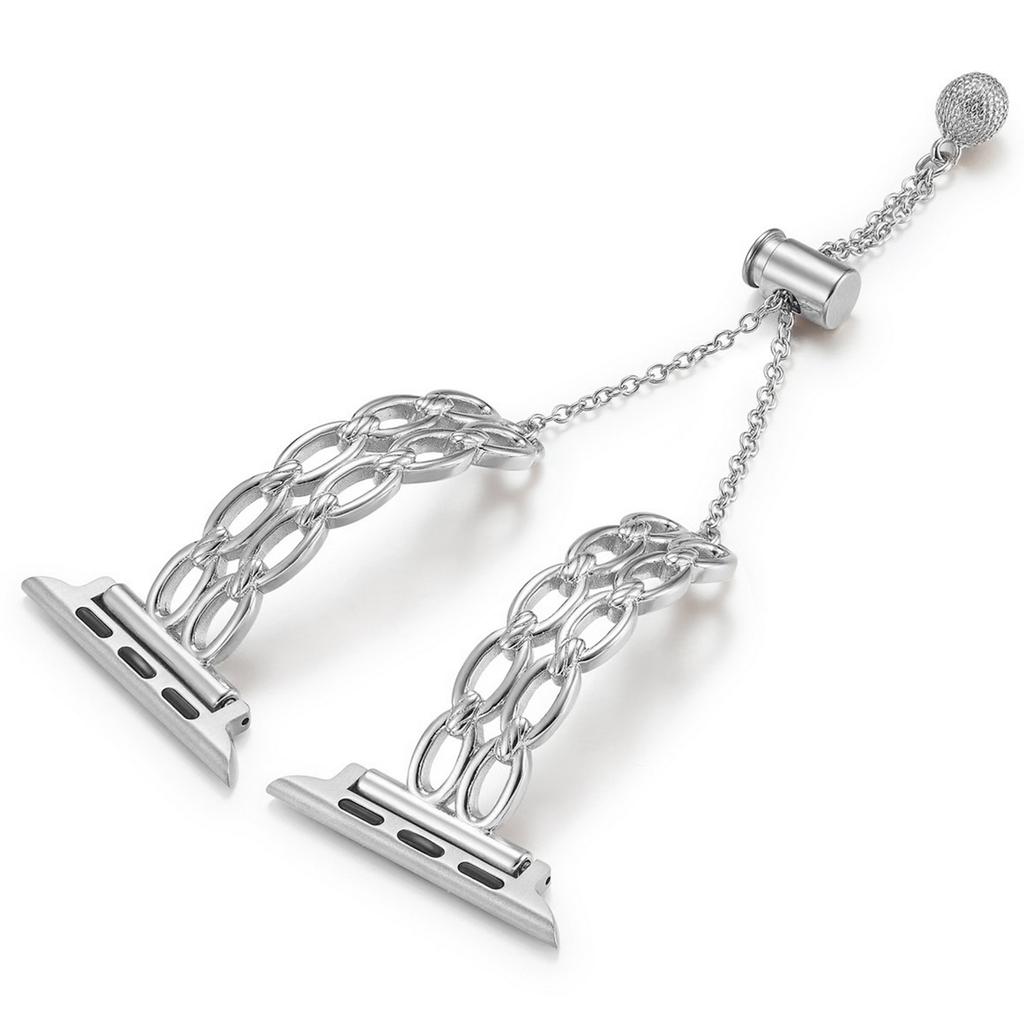 For Apple Watch Series 10 42mm/9 8 7 41mm/SE (2023) SE (2022) SE 6 5 4 40mm/3 2 1 38mm Copper Band Oval Rings Design Watch Strap