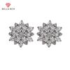 Luxury  Stub Earrings For Charm Lady Sun Flower White Zircon Engagement Party Fine Jewelry Gift
