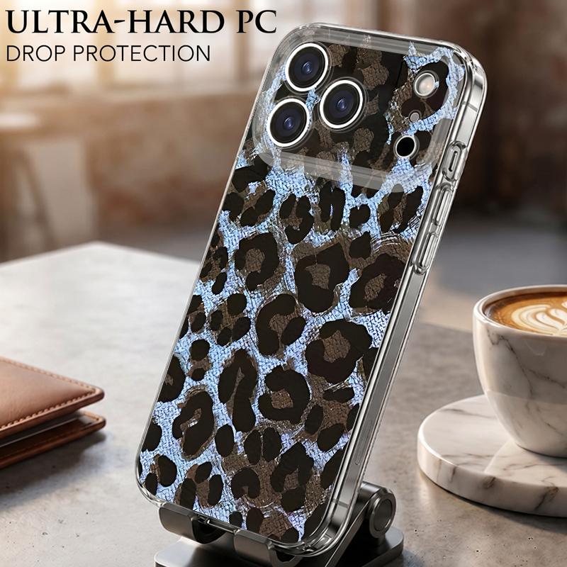 Чехол с леопардовым принтом для iPhone 17 Pro Max Чехол iPhone 16 Pro Max 15 14 13 11 17E Ударопрочный Прозрачный Мягкий ТПУ Силиконовый Чехол