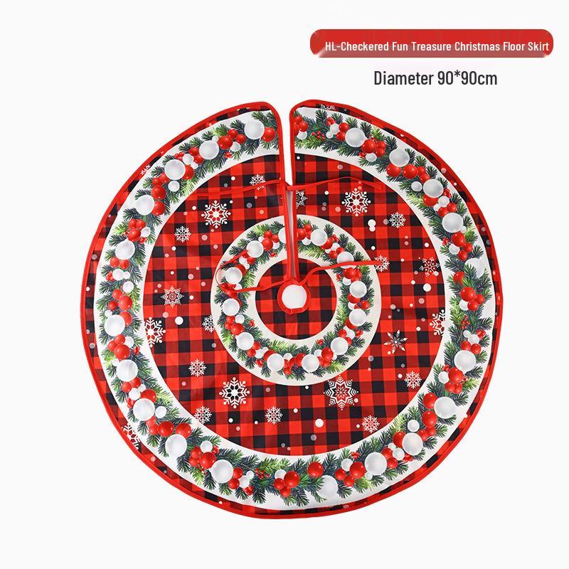 2026 Digital Print Christmas Tree Skirt: Festive Scene Decoration & Creative Apron
