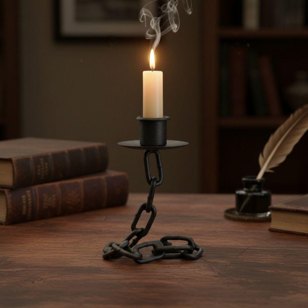 Industrial Style Dark Style Candle Holder Vintage Candle Stand Bedside