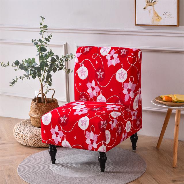 Bohemian Armless Chair Cover Stretch Spandex Accent Dining Chair Covers Nordic Sofa Slipcovers For Living Room Christmas Decor