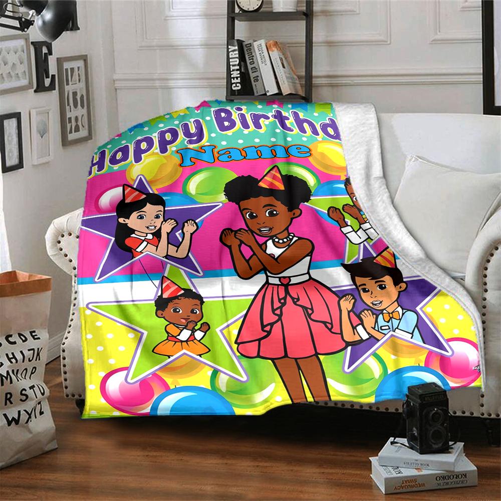 Custom Name Gracie's Corner Theme Printed Blanket - Perfect for Couch, Bed, Travel & Outdoor Use | Machine Washable, Cozy & Durable.