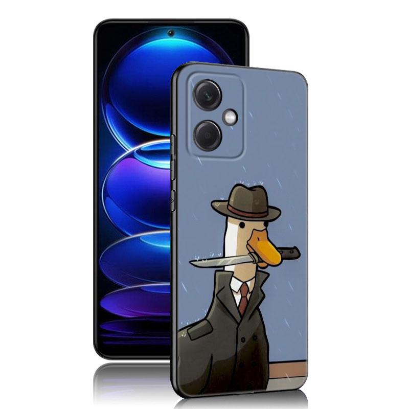 Новый забавный черный силиконовый чехол для телефона Duck Goose для Xiaomi Redmi Note 10 11 11S 12 13 4G 8 9 11T Pro 5G Plus 8T 9S 10S 12S