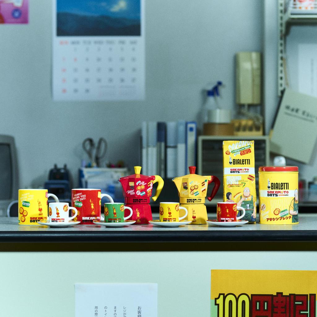 BIALETTI SAKAMOTO DAYS Moka Express Stovetop Coffee Espresso and Mocchinetta Red, 3-Cup, Maker, Maker,