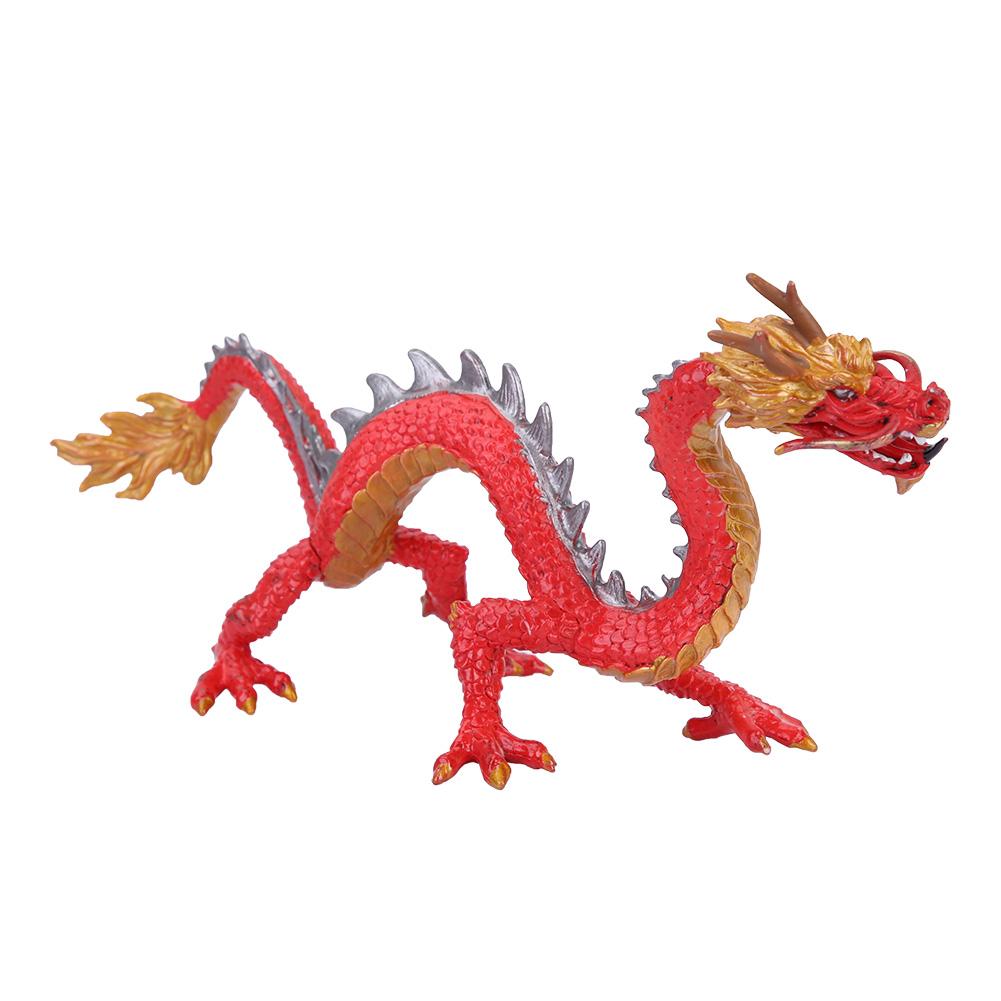 Dragon Shape Kids Children Simulation Fantasy Silicone Model Toy for Education Red